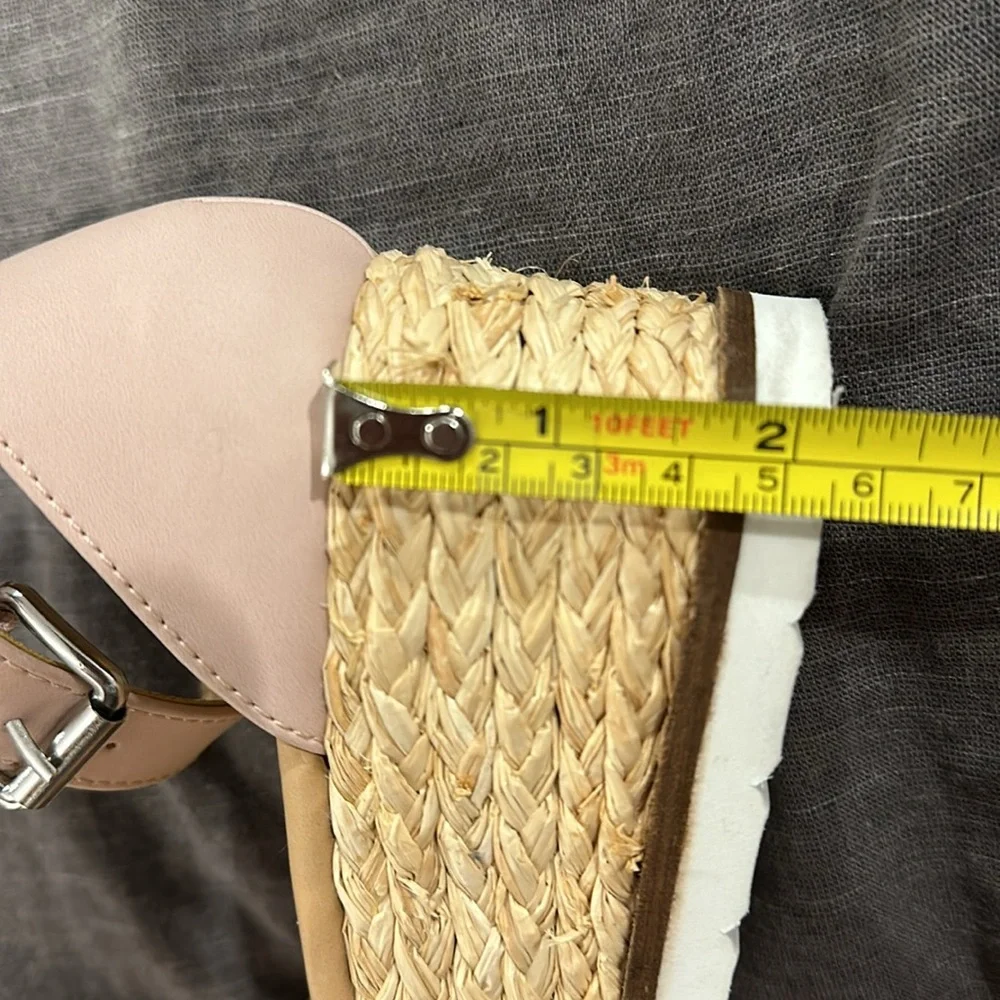 DV Dolce Vita baker wedge sandals, pink w/ straw on wedge, white sole, size 6.5 - Picture 9 of 9